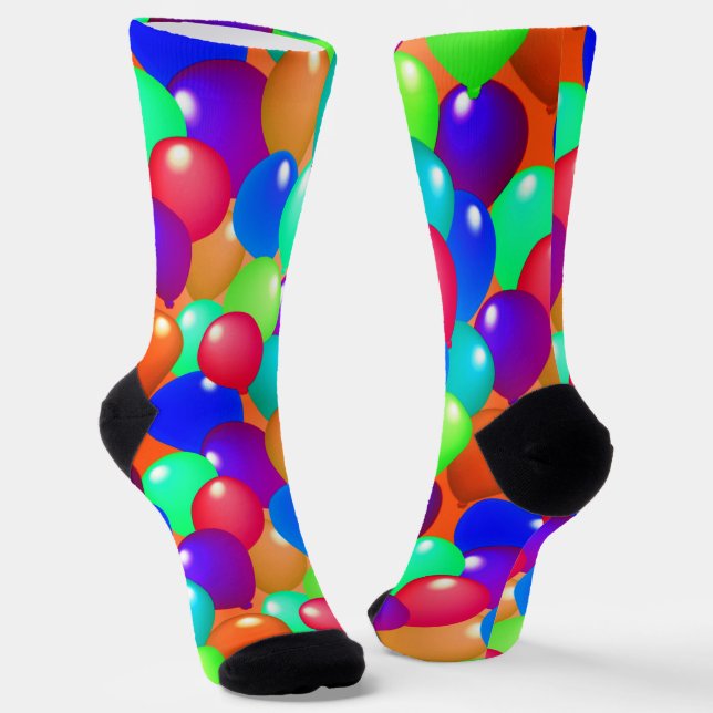 Colourful Balloons Festive Happy Joyful Celebratio Socks (Angled)