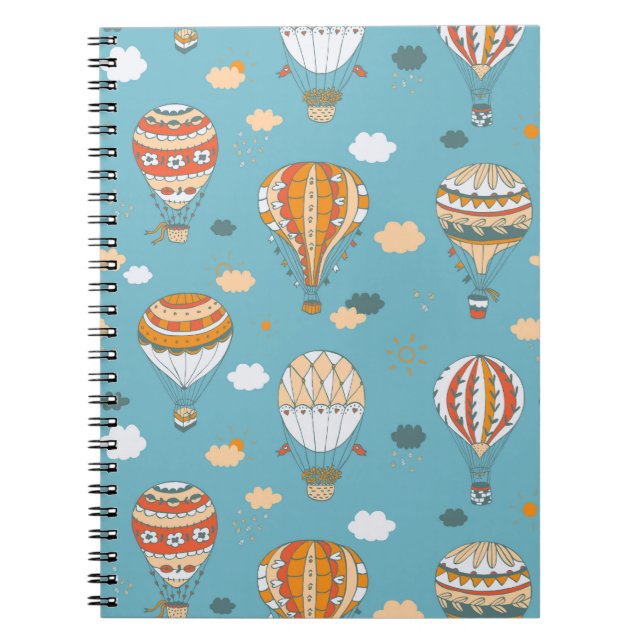 Colourful Balloons Festive Pattern Design Notebook (Front)