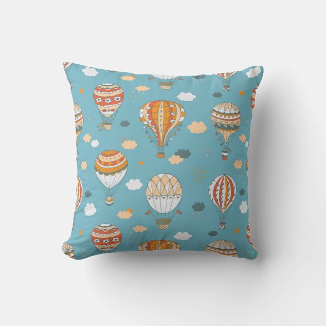 Colourful Balloons Festive Pattern Design Throw Pillow (Front)