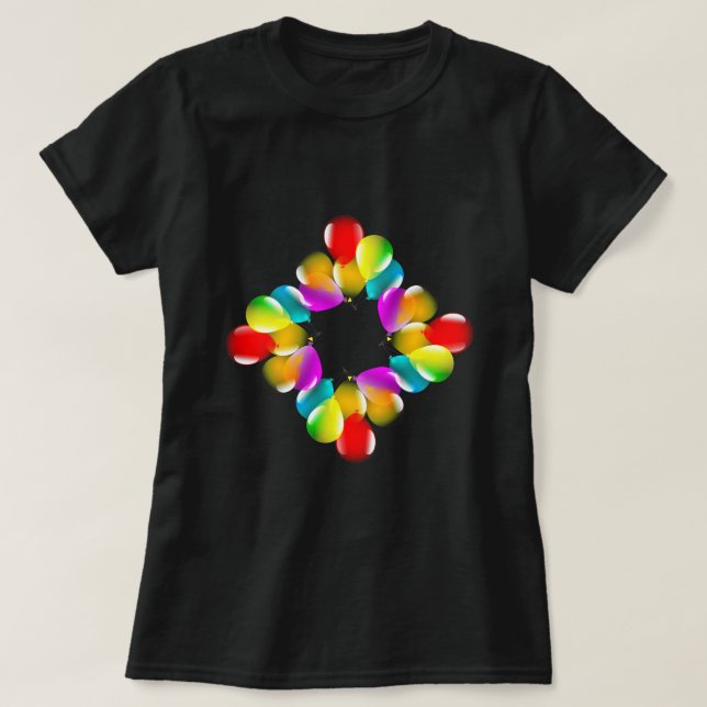 Colourful Balloons - Flying Party T-Shirt (Design Front)