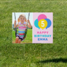 Colourful Balloons Girls Birthday Photo Pink