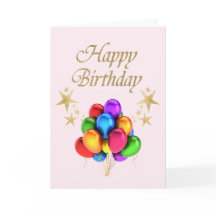 Colourful balloons Gold Stars Happy Birthday