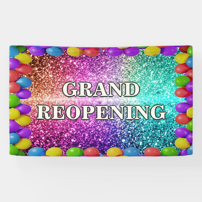Colourful Balloons Grand reopening banner for stor (Horizontal)