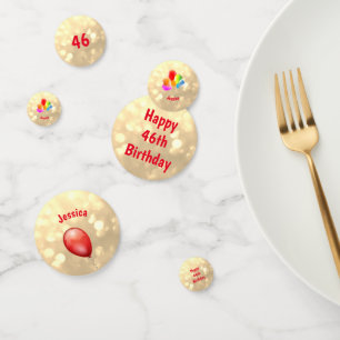 Colourful Balloons Happy 46th Birthday design Confetti