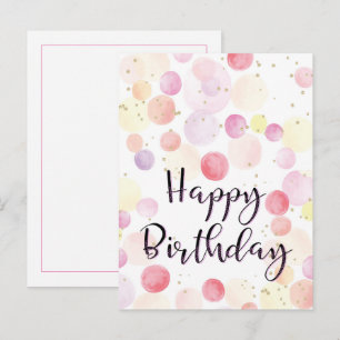 Colourful Balloons Happy Birthday Pink  Postcard