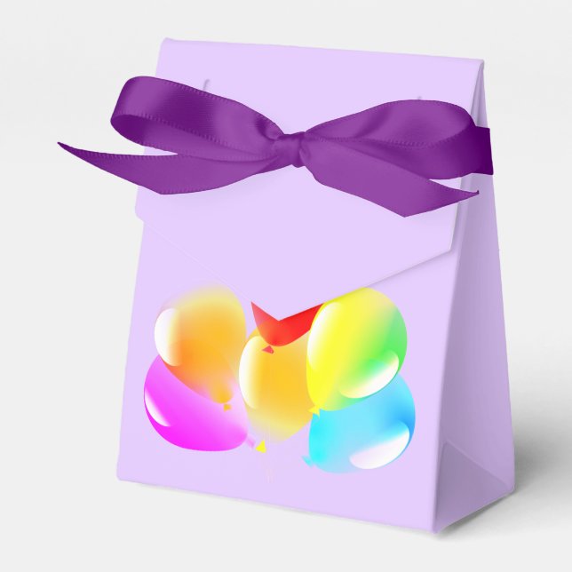 Colourful Balloons - Happy Party Favor Box (Front Side)