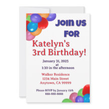 Colourful Balloons Invitation