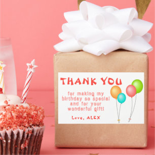Colourful Balloons Kids Birthday Thank you Sticker