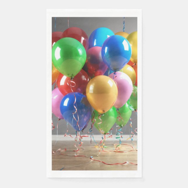 Colourful balloons paper napkin  (Front)