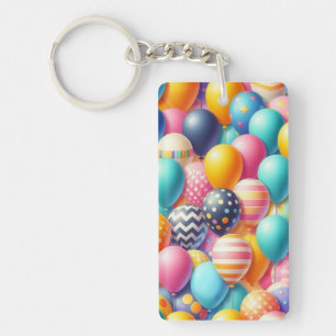 Colourful balloons pattern keychain