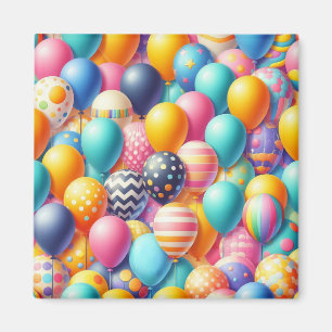 Colourful balloons pattern magnet