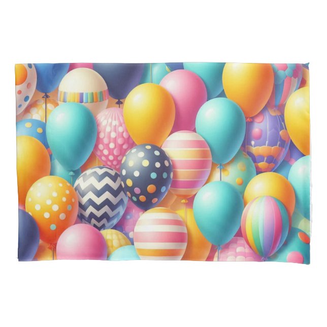 Colourful balloons pattern pillowcase (Front)