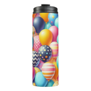 Colourful balloons pattern thermal tumbler
