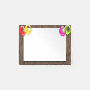 Colourful balloons post-it notes