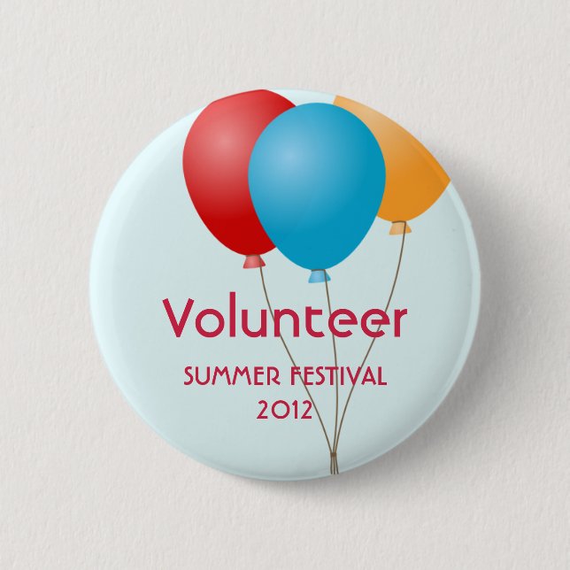 Colourful balloons summer outdoor event custom 2 inch round button (Front)