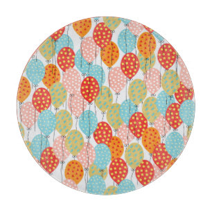 Colourful Balloons Variety Seamless Pattern Cutting Board