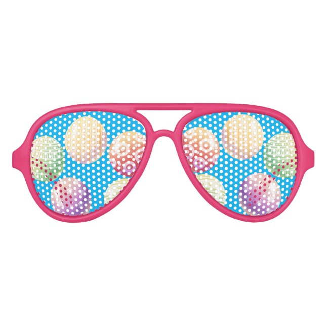 Colourful Balls Customizable  Aviator Sunglasses (Front)