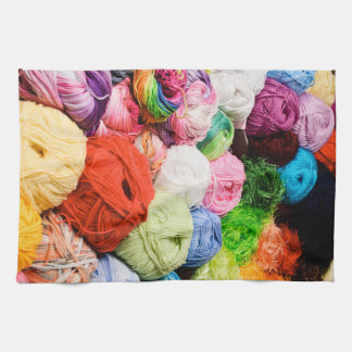 Colourful Balls of Yarn Kitchen Towel