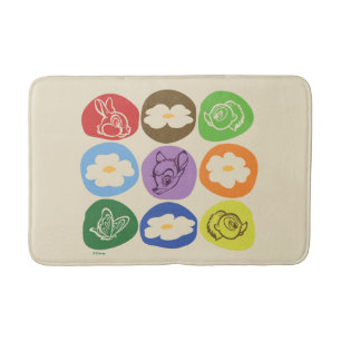 Colourful Bambi, Flower, & Thumper Bath Mat