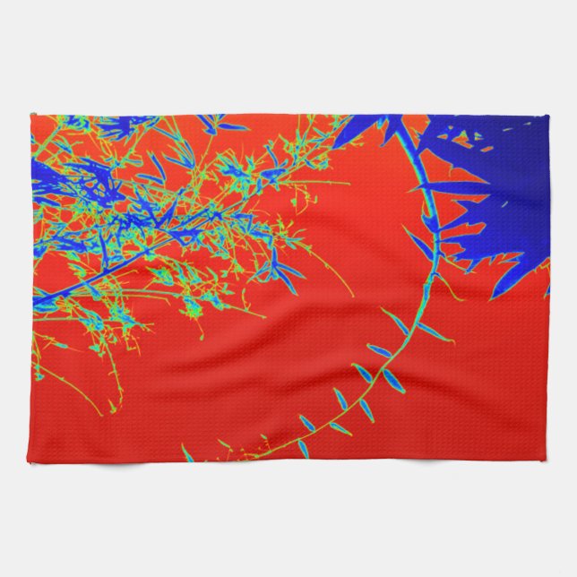 Colourful Bamboo Wave  Kitchen Towel (Horizontal)