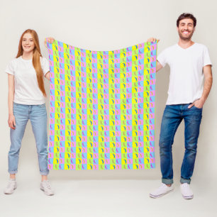 Colourful Banana Pattern in Pop Art Style Fleece Blanket