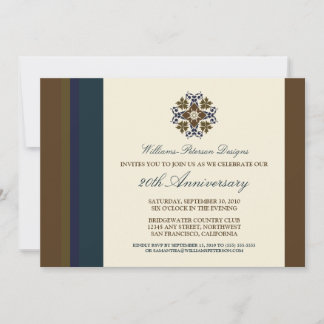 Colourful Bands Corporate Event Invitation (brown)