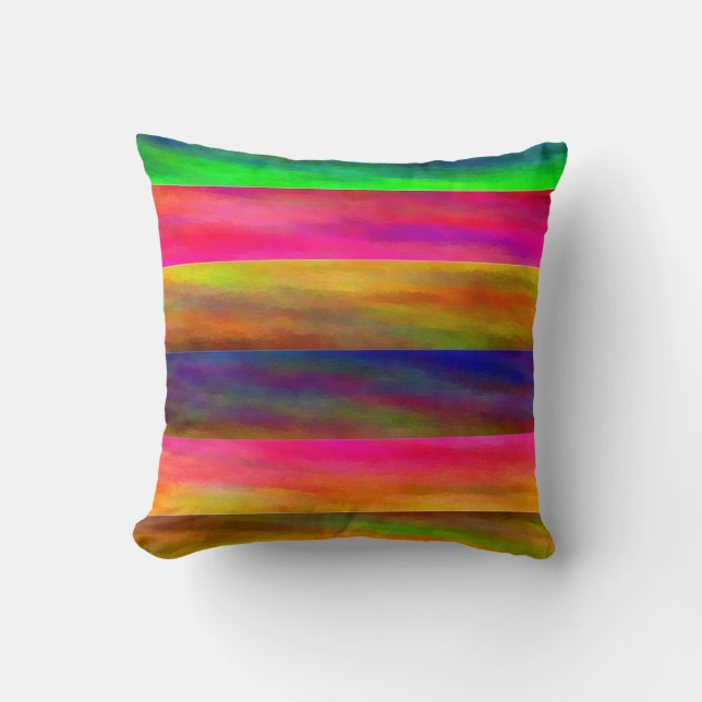 colourful bands throw pillow (Front)
