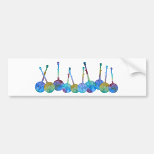 Colourful Banjo String Bumper Sticker
