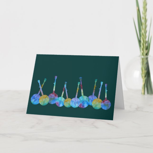 Colourful Banjo String Card (Front)