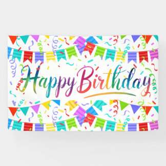 Colourful Banner Happy Birthday