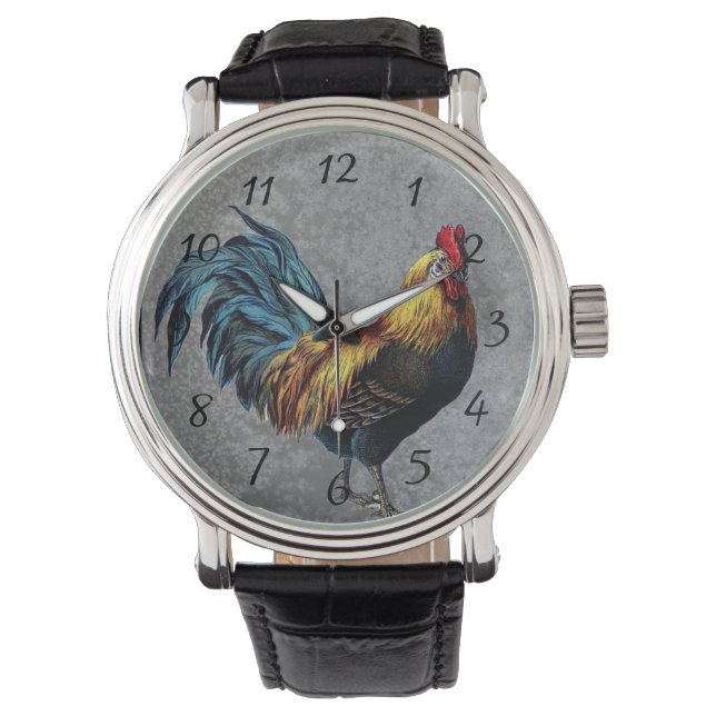 Colourful Bantam Rooster Watch (Front)