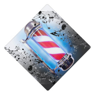 Colourful  Barber  Pole , Music  Notes Graduation Cap Topper