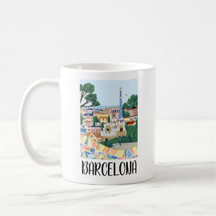Colourful Barcelona Spain City View Coffee Mug