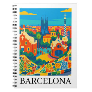 Colourful Barcelona Spain Travel Sagrada Familia Notebook