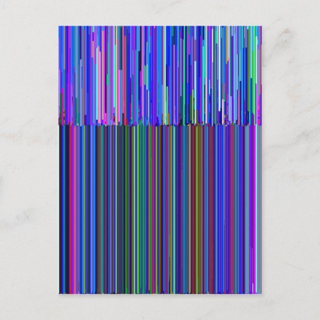Colourful "barcode" , made from blue stripes postcard (Front)