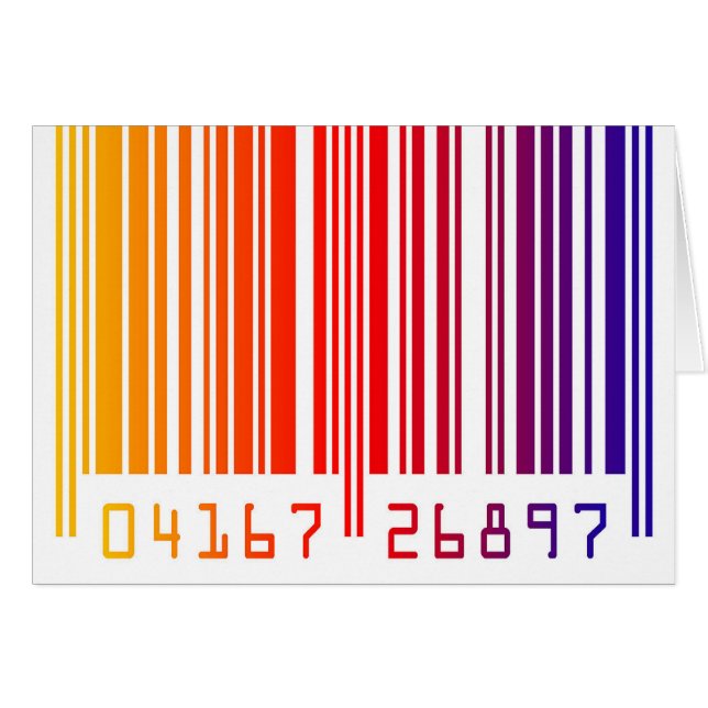 Colourful Barcode Note Card (Front Horizontal)
