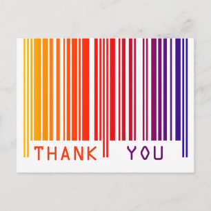 Colourful Barcode Thank You Postcard