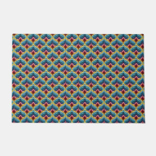 Colourful Bargello Embroidery Boho Chic Pattern Doormat