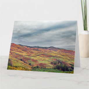 colourful barren hills and mountains landscape thank you card