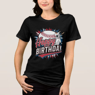 Colourful Baseball BirthdayColorful Baseball Birth Tri-Blend Shirt