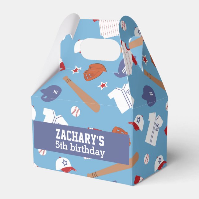 Colourful Baseball Theme Party Favor Box (Front Side)