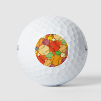 Colourful Baseballs Pattern Golf Balls