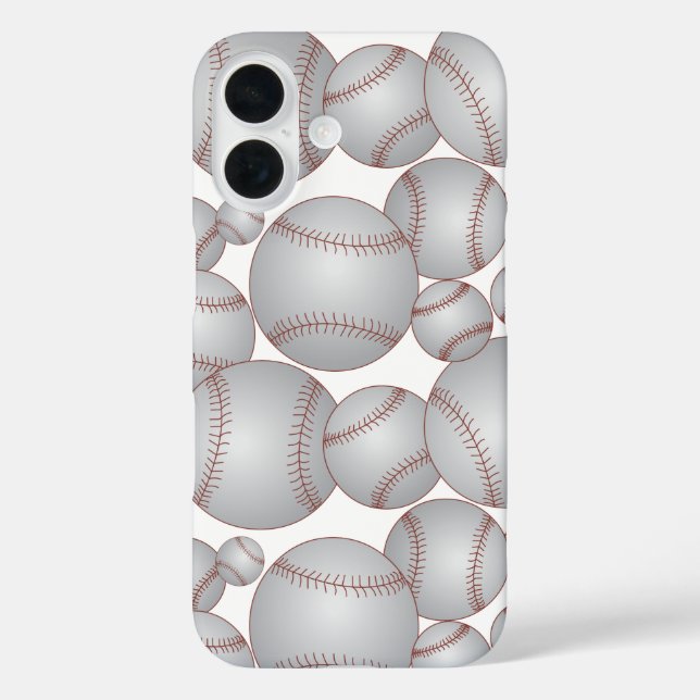 Colourful Baseballs Pattern Grey Case-Mate iPhone Case (Back)