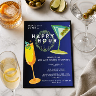 Colourful Basic Happy Hour Invitation