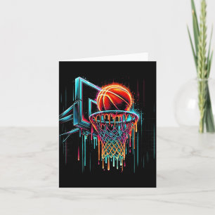 Colourful Basketball Dripping Colour Splash Hoop N Card