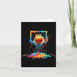 Colourful Basketball Dripping Colour Splash Hoop N Card