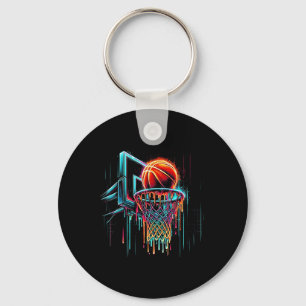 Colourful Basketball Dripping Colour Splash Hoop N Keychain
