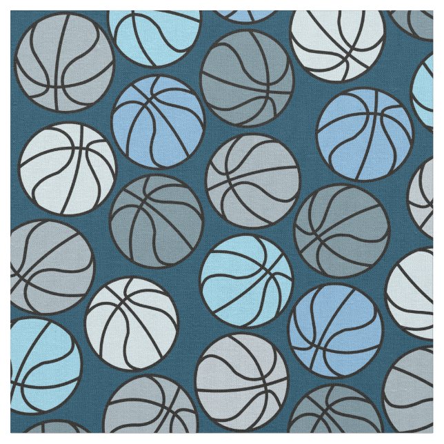 Colourful Basketball Pattern  Fabric (Close Up)