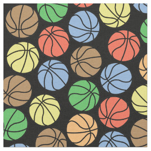 Colourful Basketball Pattern Fabric