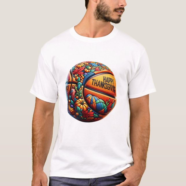 Colourful Basketball Player Happy T-Shirt (Front)